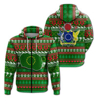 Cook Islands Christmas Zip Hoodie Ugly Christmas LT12 - Wonder Print Shop