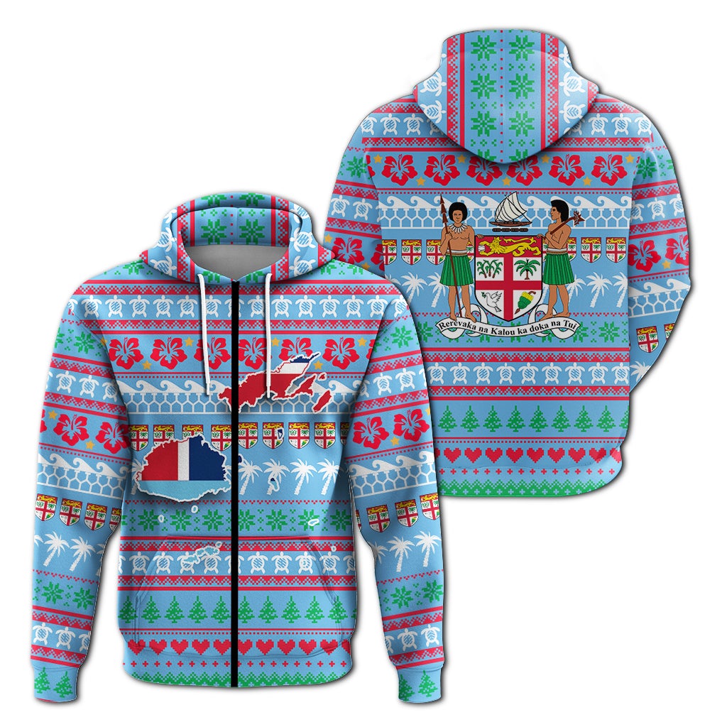 Fiji Christmas Zip Hoodie Ugly Christmas LT12 - Wonder Print Shop