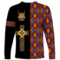 Native American Navajo Cross Heritage Long Sleeve Shirt LT12 - Wonder Print Shop