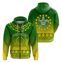 Cook Islands Zip Hoodie with Tribal Turtle LT12 - Wonder Print Shop