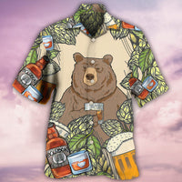 Bear I Drink Bourbon Hawaiian Shirt - Wonder Print Shop