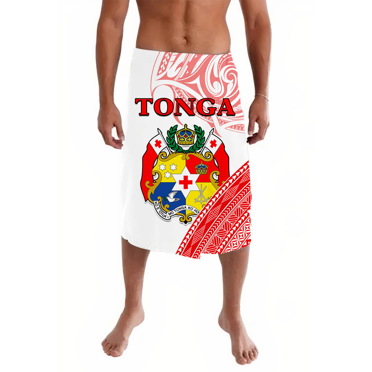 Tonga Lavalava Tongan Pattern Blithesome Version Red LT13 - Wonder Print Shop