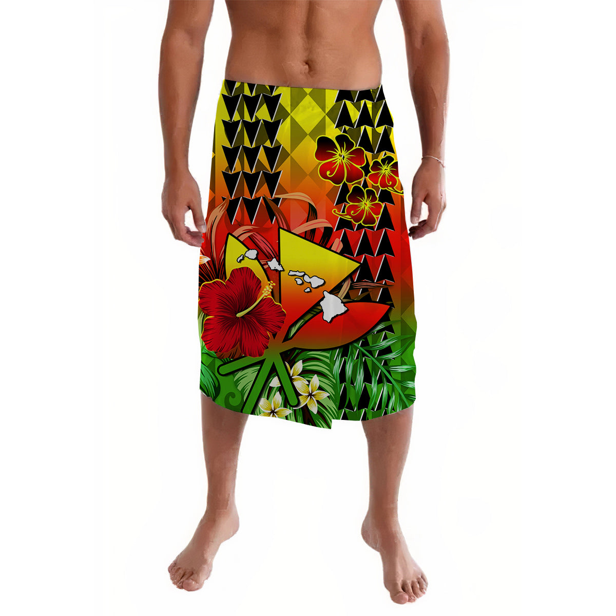 Hawaii Flowers Lavalava Reggae Tribal Pattern Hawaiian LT13 - Wonder Print Shop