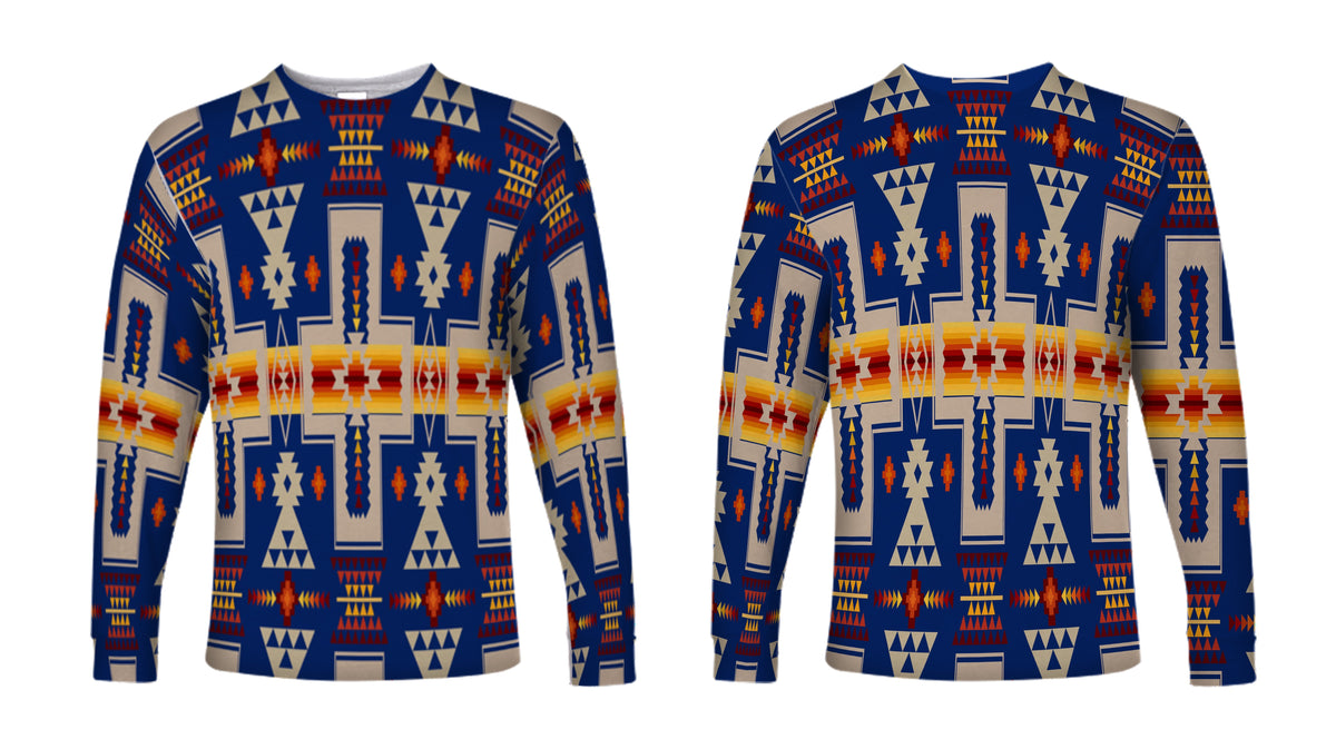 Navy Design Native American Long Sleeve LT10 - Wonder Print Shop