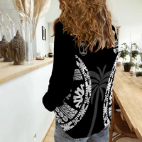 Custom Personalised Fiji Rugby Sevens Fijian Tapa Pattern Women Casual Shirt LT12 - Wonder Print Shop