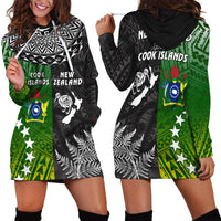 Cook Islands Pattern and New Zealand Kiwi Hoodie Dress LT13 - Wonder Print Shop