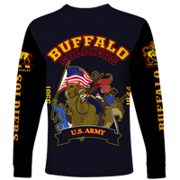 Big Boy Buffalo Soldiers Long Sleeve Shirt Black LT12 - Wonder Print Shop
