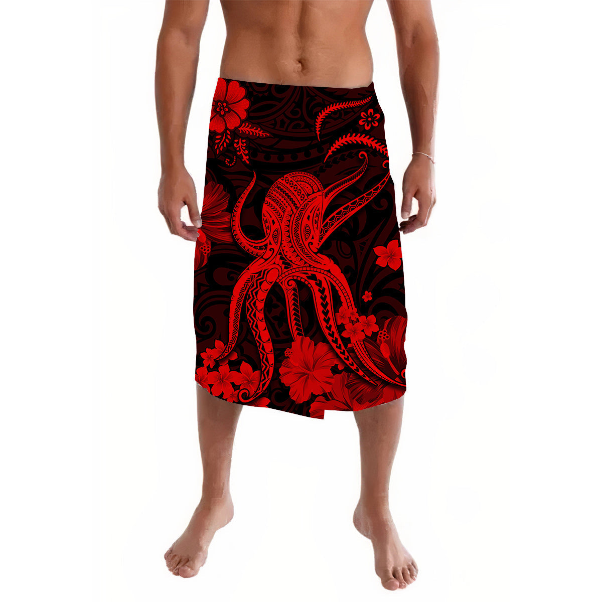 Hawaii Lavalava Polynesia Red Octopus LT13 - Wonder Print Shop