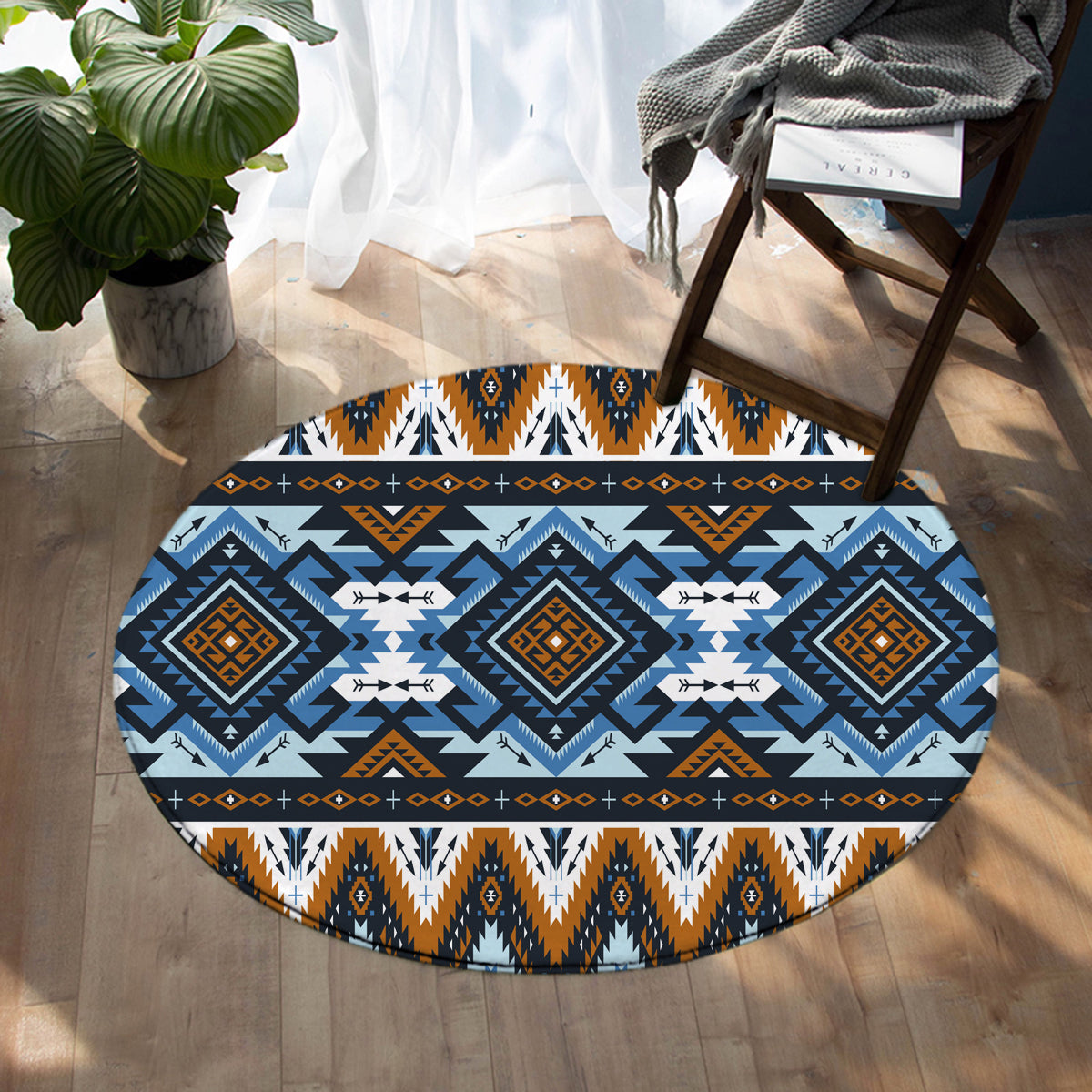native-american-retro-colors-tribal-seamless-round-carpet