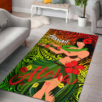 Hawaii Hula Girl Reggae Area Rug LT2 - Wonder Print Shop