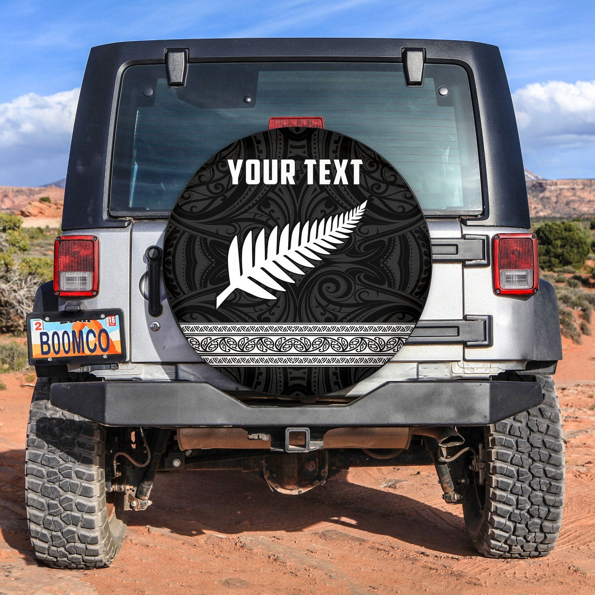 Custom Personalised New Zealand Fern Spare Tire Cover Rugby Go All Black Ver.02 LT13 - Wonder Print Shop