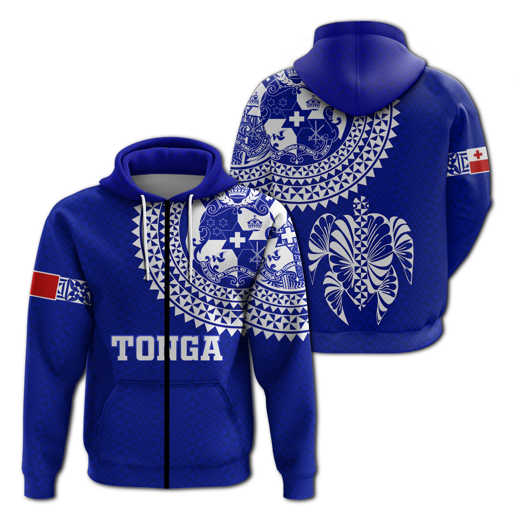Tonga Hoodie Tongan Blue Turtle LT12 - Wonder Print Shop