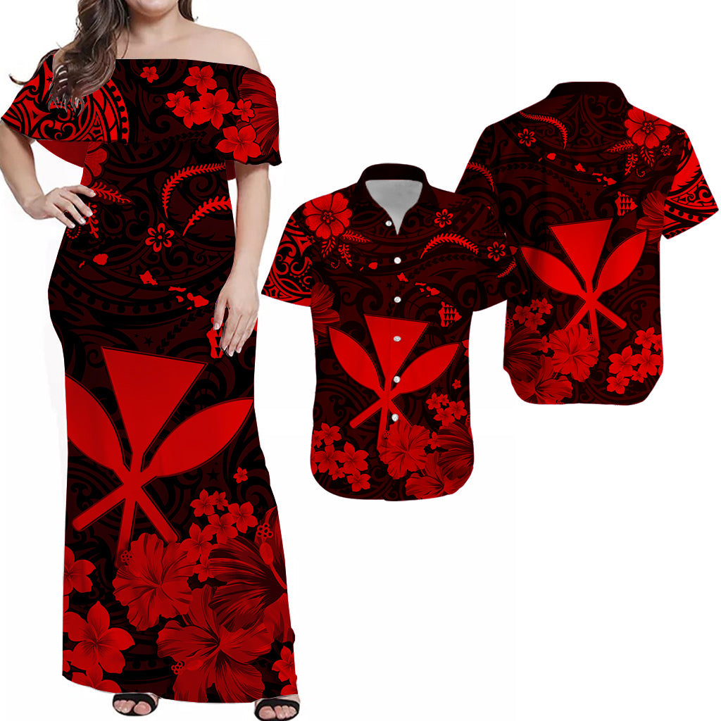 Hawaii Matching Hawaiian Shirt And Dress Polynesia Red Kanaka Maoli LT13 - Wonder Print Shop