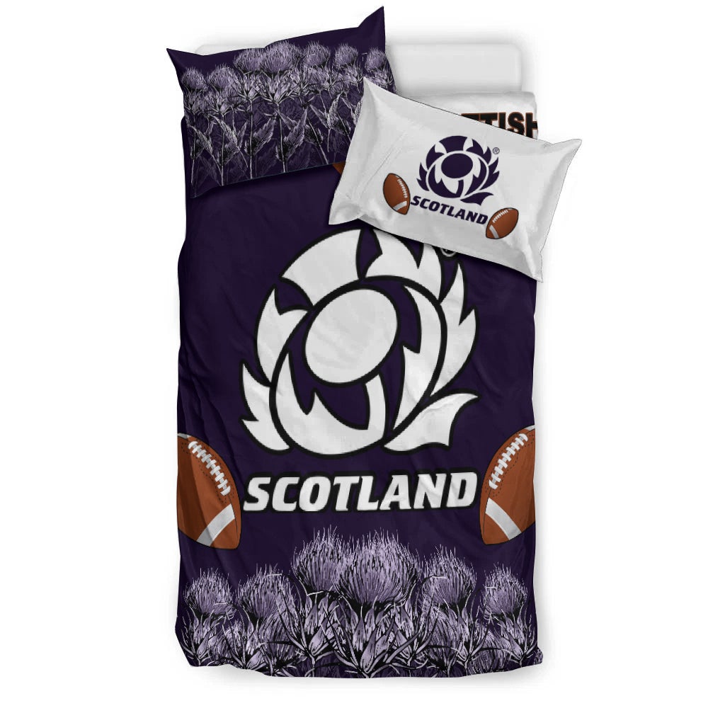 Scotland Rugby Union Bedding Set Thistle Flower Purple Original LT20 - Wonder Print Shop