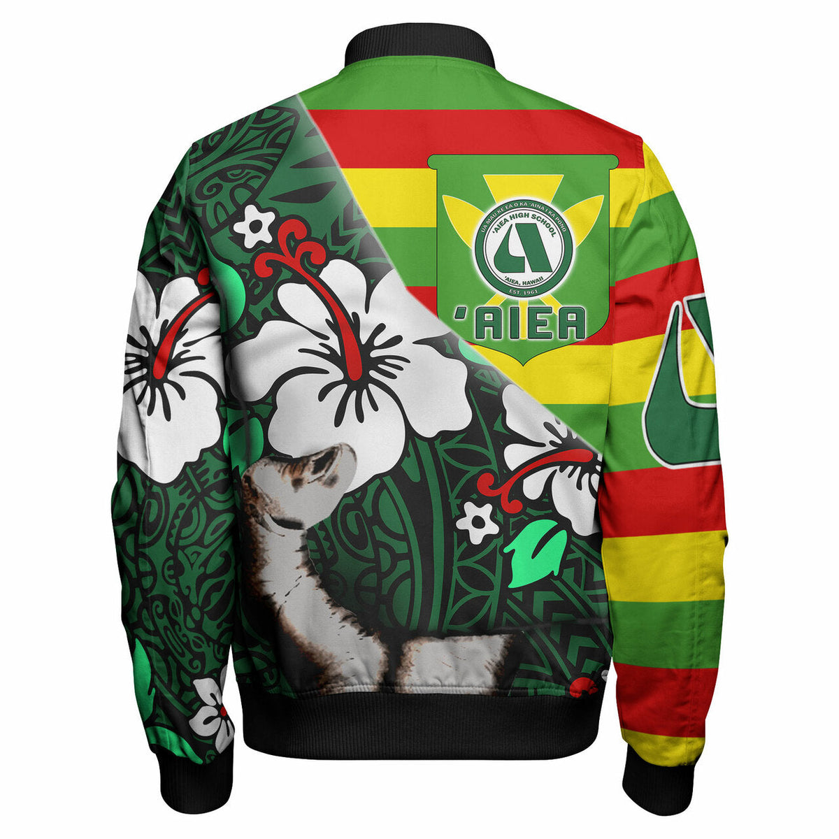 Hawaii Polynesian Patronage Bomber Jacket - 'Aiea High School Bloods in My Veins LT10 - Wonder Print Shop