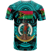 Vanuatu T Shirt Custom Vanuatu Polynesian Culture Pride Turquoise T Shirt LT10 - Wonder Print Shop
