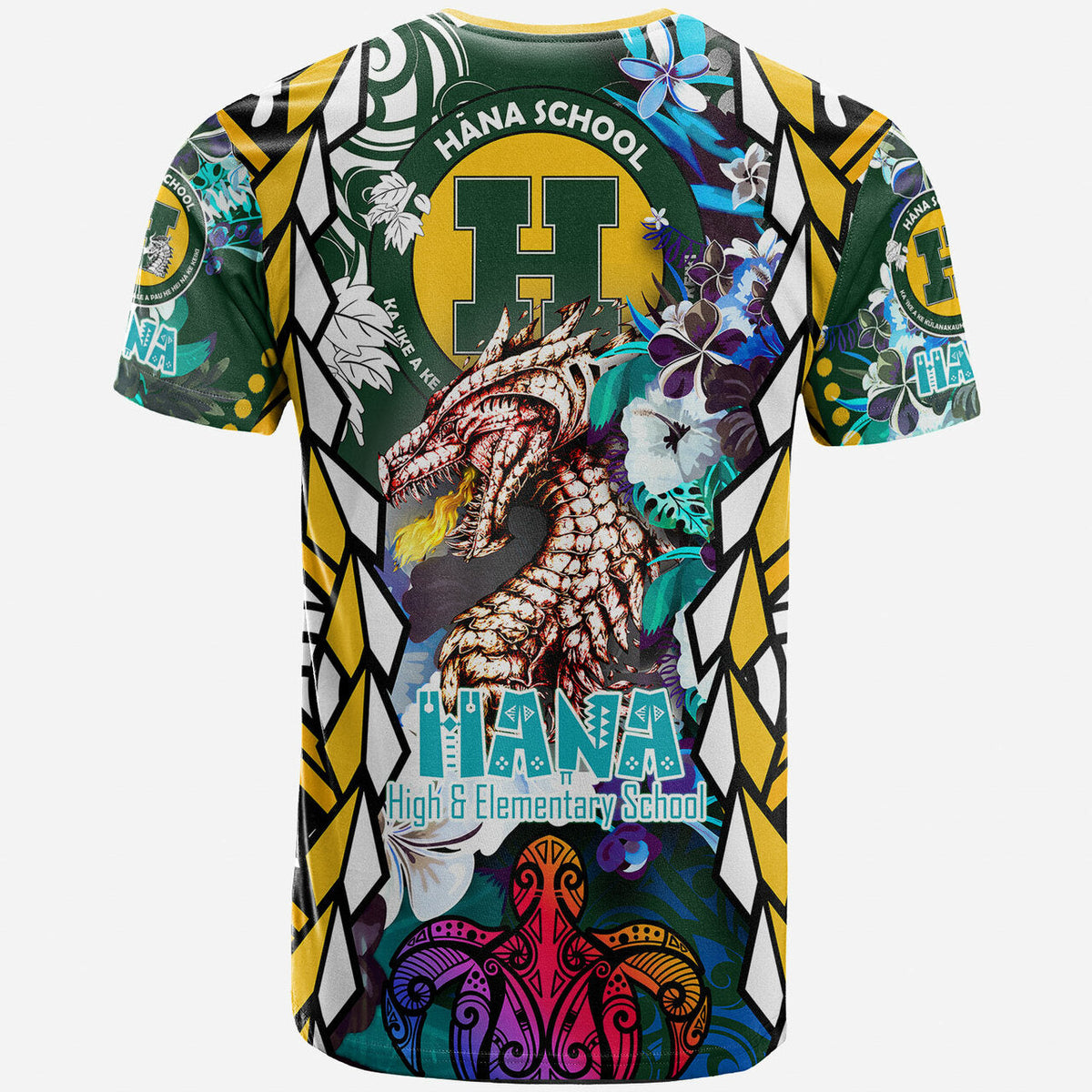 Custom Hawaii T Shirt Hana High and intermediate School Fire Dragon Polynesian Culture Pride LT10 - Wonder Print Shop