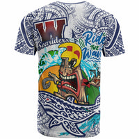 Custom Hawaii T Shirt Waianae High School Tribal Tiki Shark Riders Polynesian T Shirt LT10 - Wonder Print Shop