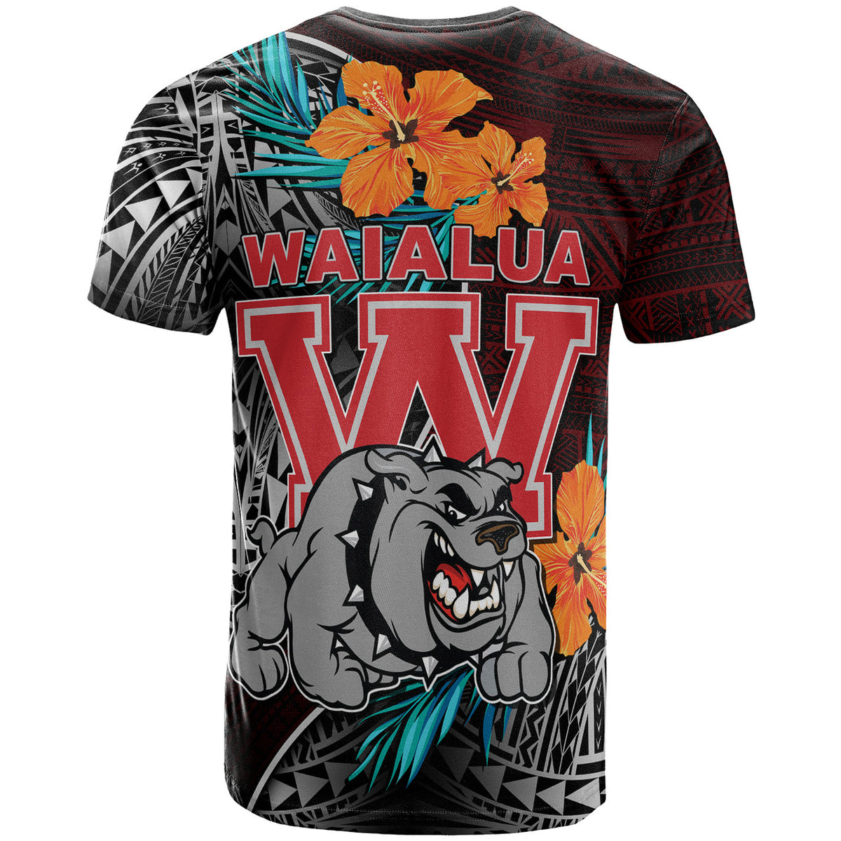 Custom Hawaii T Shirt Waialua High and intermediate School Polynesian Tribal Pattern LT10 - Wonder Print Shop