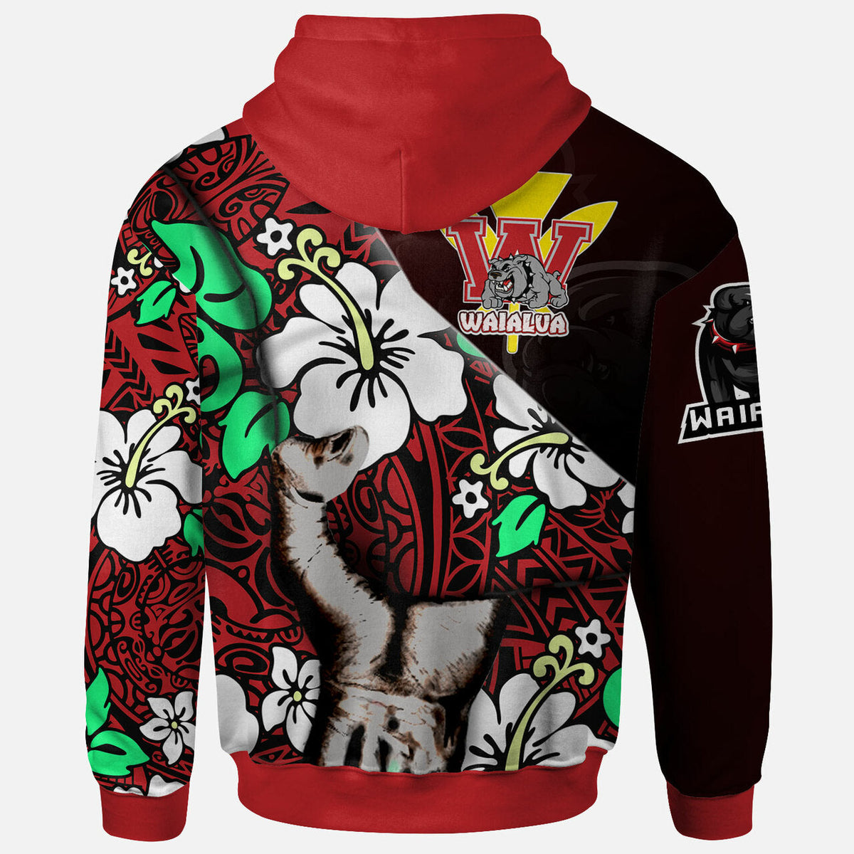 Hawaii Waialua School Polynesian Custom Patronage Hoodie The Waialua High and Intermediate School Bloods In My Veins LT10 - Wonder Print Shop