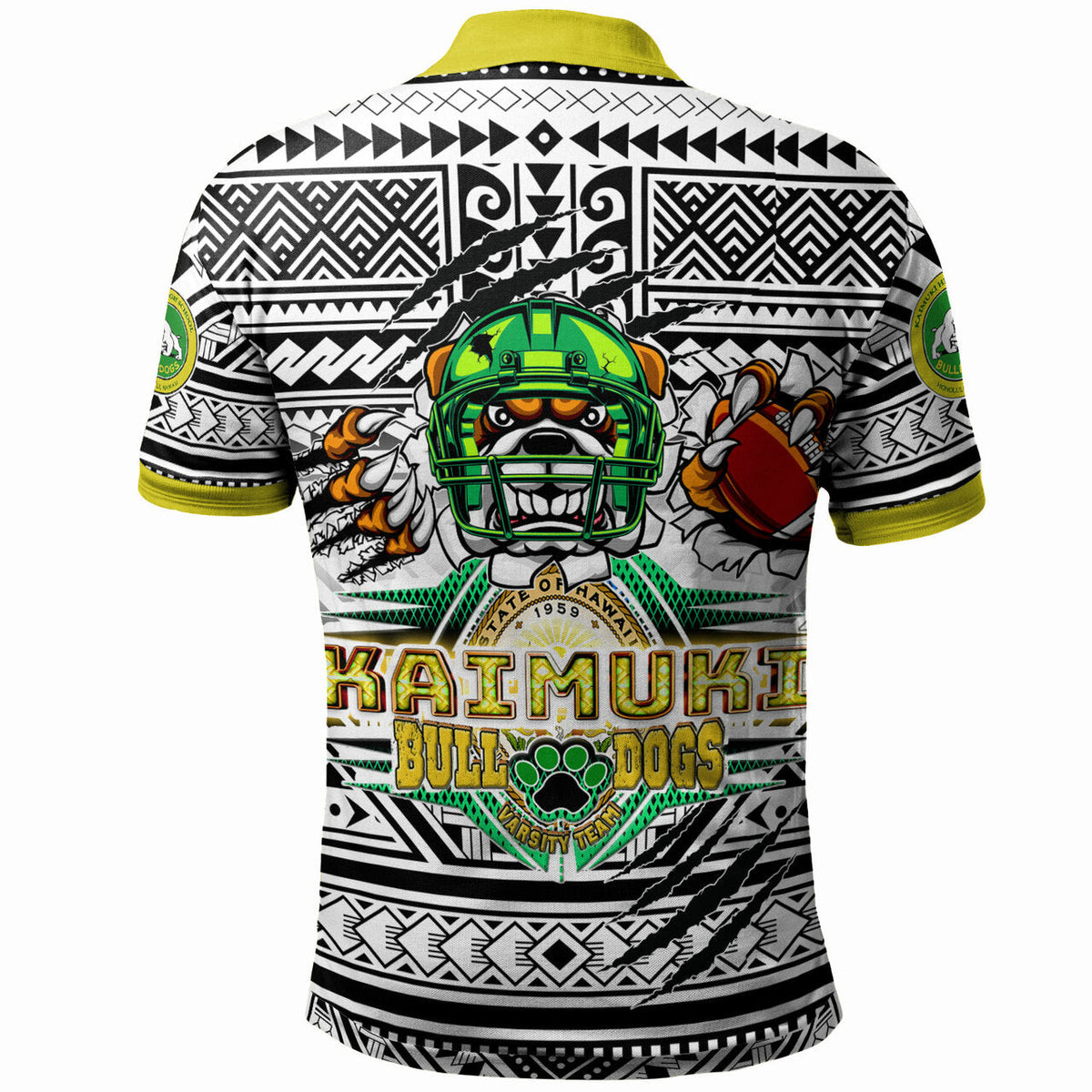 Hawaii Kaimuki High School Custom Polynesian Polo Shirt Kaimuki High School (Honolulu, HI) Varsity Football Tribal Patterns LT10 - Wonder Print Shop