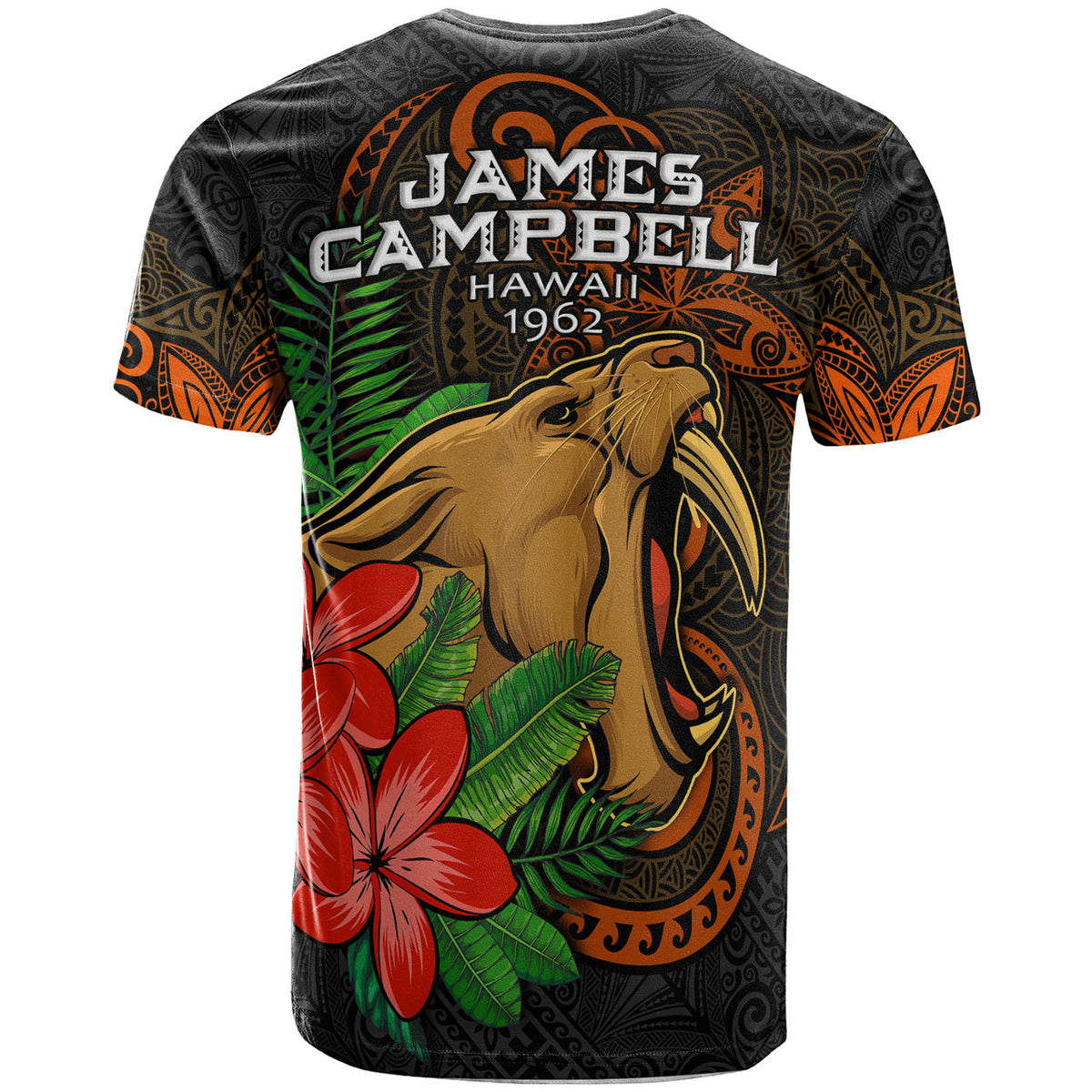 Custom Hawaii T Shirt James Campbell High School Polynesian Tribal Pattern LT10 - Wonder Print Shop