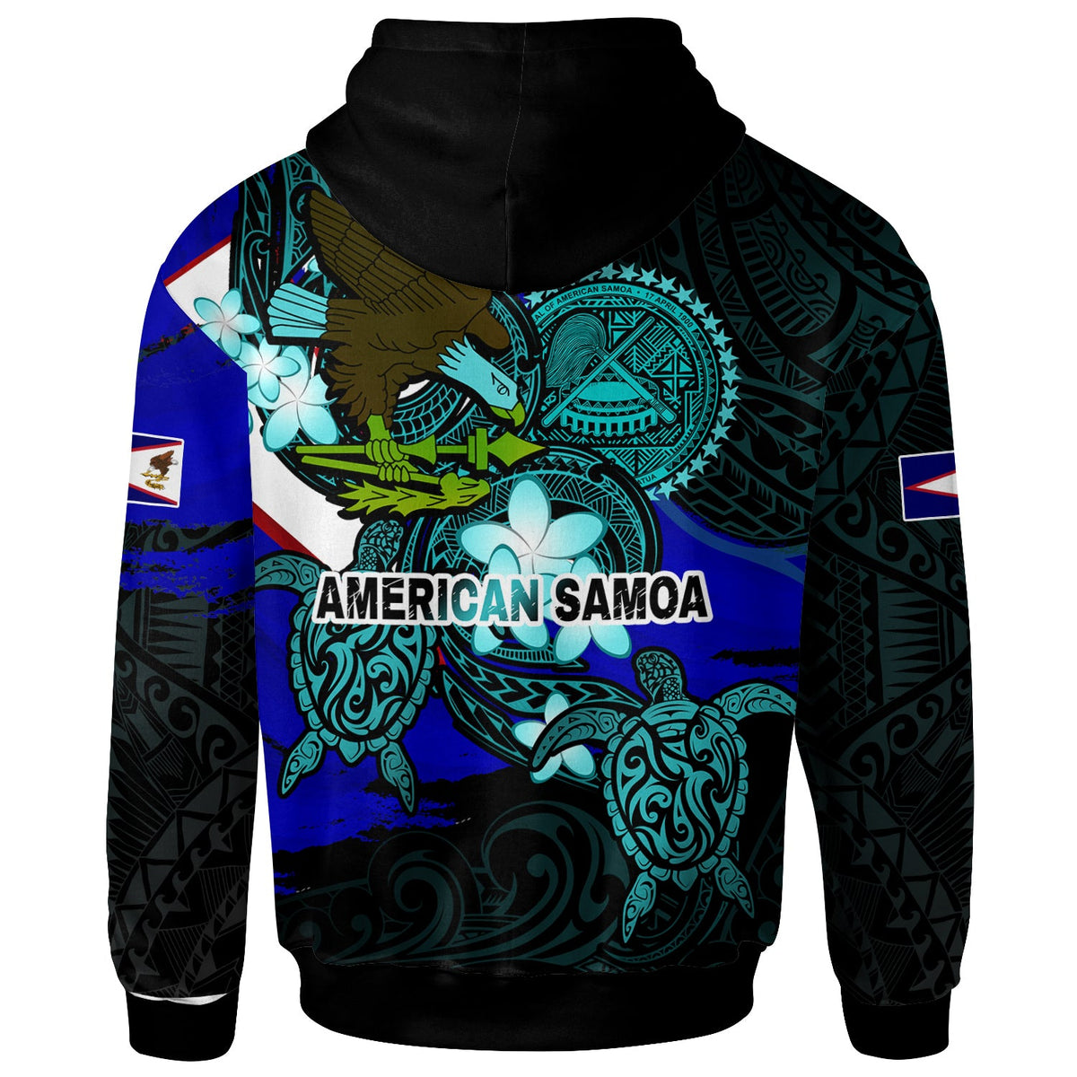 American Samoa Hoodie American Samoa Independence Day With Bald Eagle And Polynesian Patterns LT10 - Wonder Print Shop