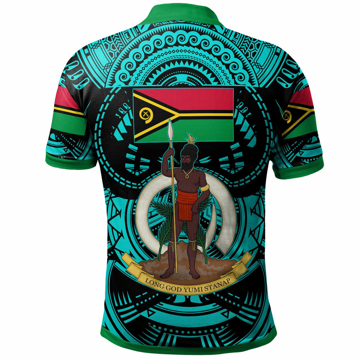 Vanuatu Polo Shirt Custom Vanuatu Polynesian Culture Pride Turquoise Polo Shirt LT10 - Wonder Print Shop