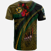 Hawaii Hana High and Elementary School Custom Polynesian T Shirt Hana Dragons With Tropical Flowers Tribal Pattern Scratch Style LT10 - Wonder Print Shop
