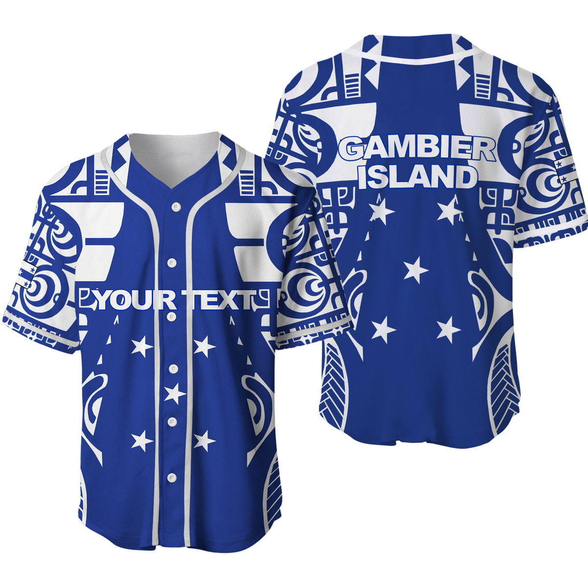 (Custom Personalised) Gambier Islands Tribal Baseball Jersey LT12 - Wonder Print Shop