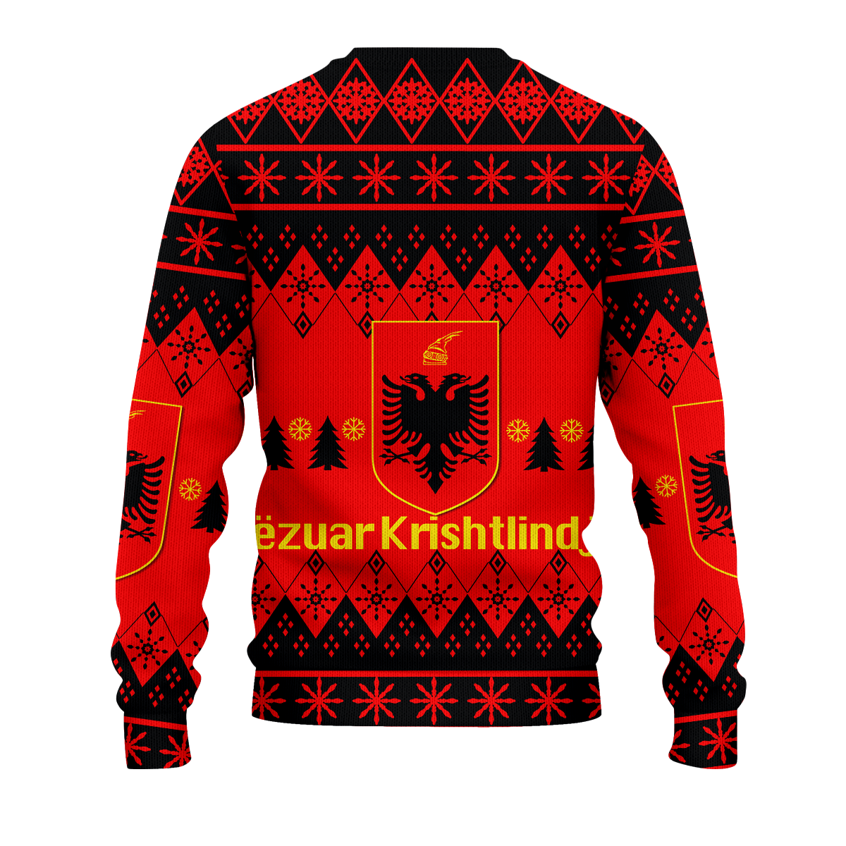 Albania Christmas Gezuar Krishtlindjet Ugly Pattern Sweatshirt - LT12 - Wonder Print Shop
