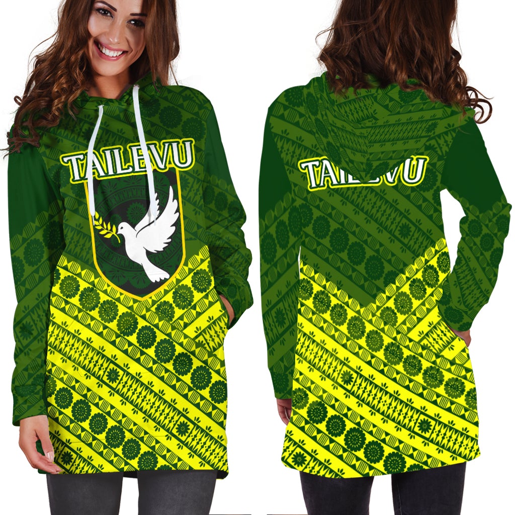 Tailevu Rugby Union Fiji Hoodie Dress Tapa Pattern LT12 - Wonder Print Shop
