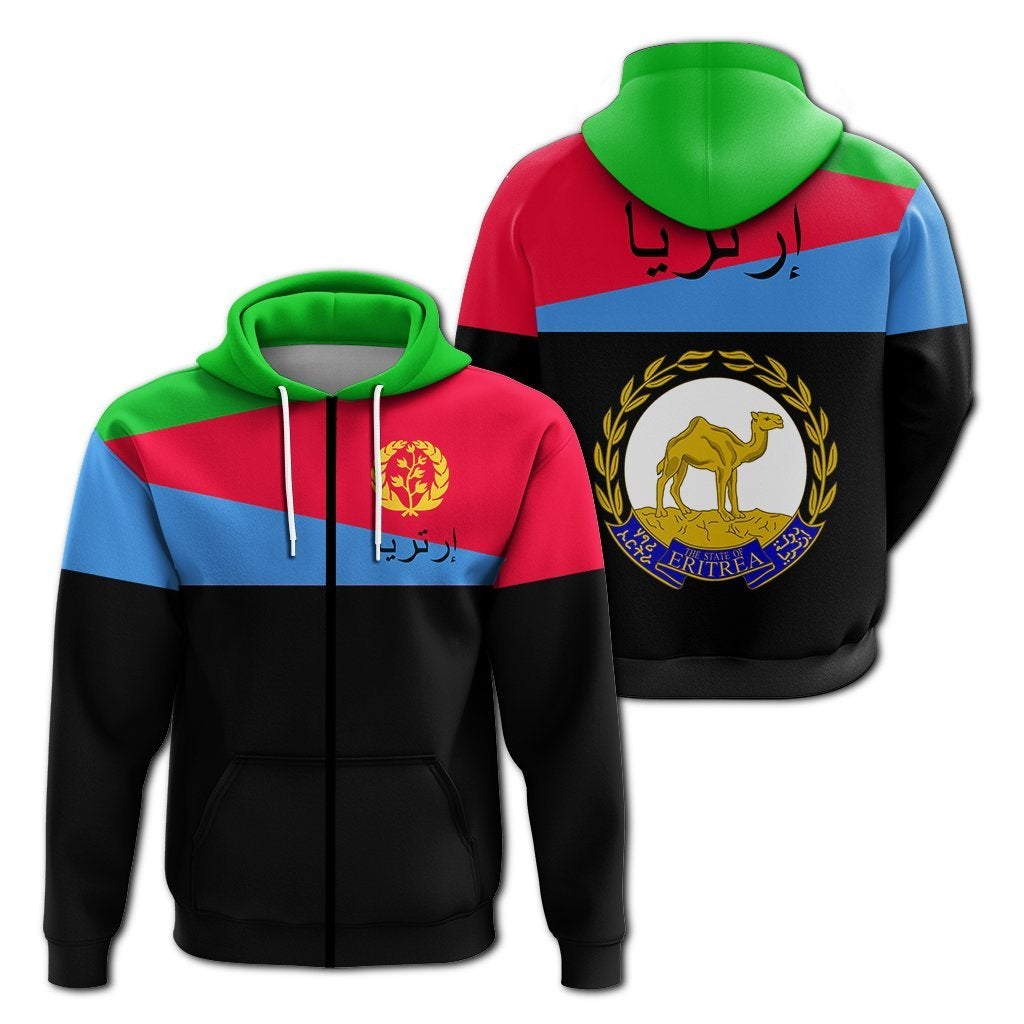 Eritrea Zip Up Hoodie Flag Style LT12 - Wonder Print Shop