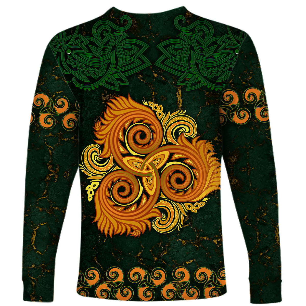 Celtic Disk Ornament Triple Spiral Long Sleeve Shirt LT12 - Wonder Print Shop