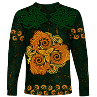 Celtic Disk Ornament Triple Spiral Long Sleeve Shirt LT12 - Wonder Print Shop