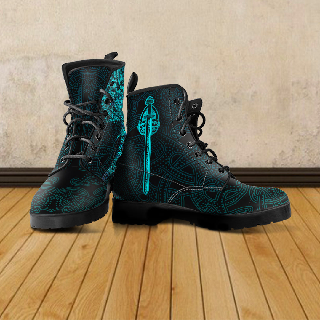 viking-raven-tattoo-art-leather-boots