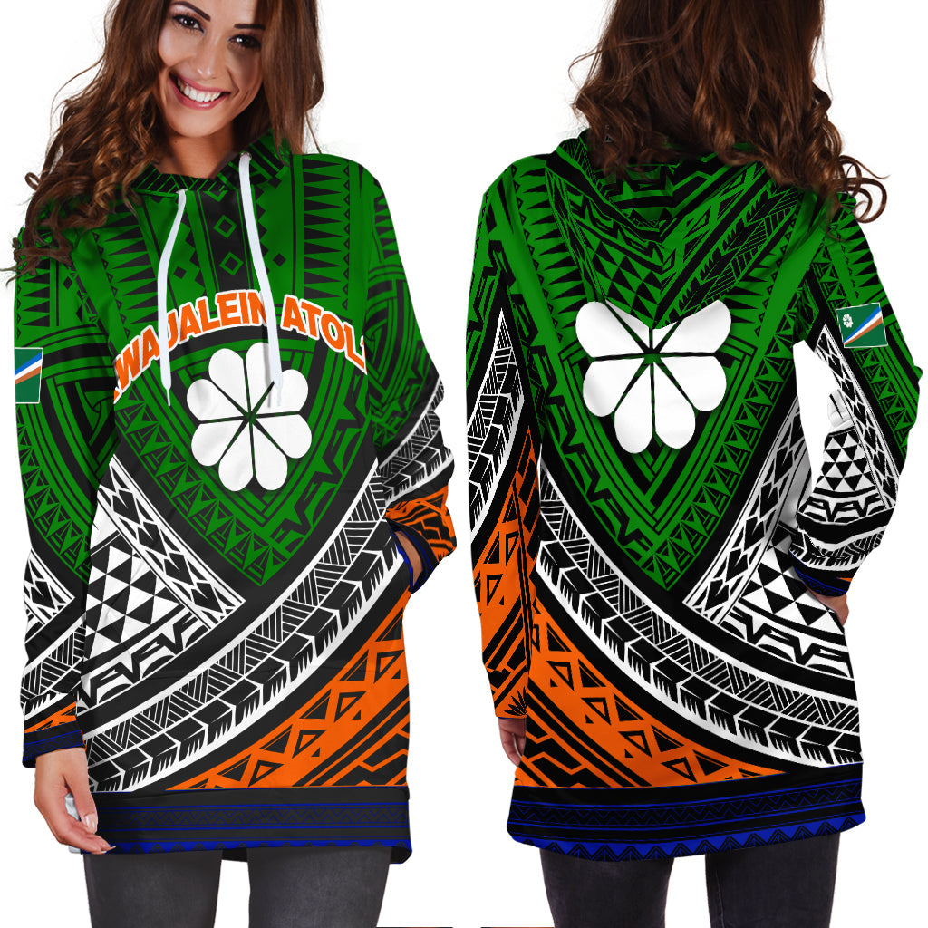 Kwajalein Atoll Tribal Pattern Hoodie Dress LT12 - Wonder Print Shop