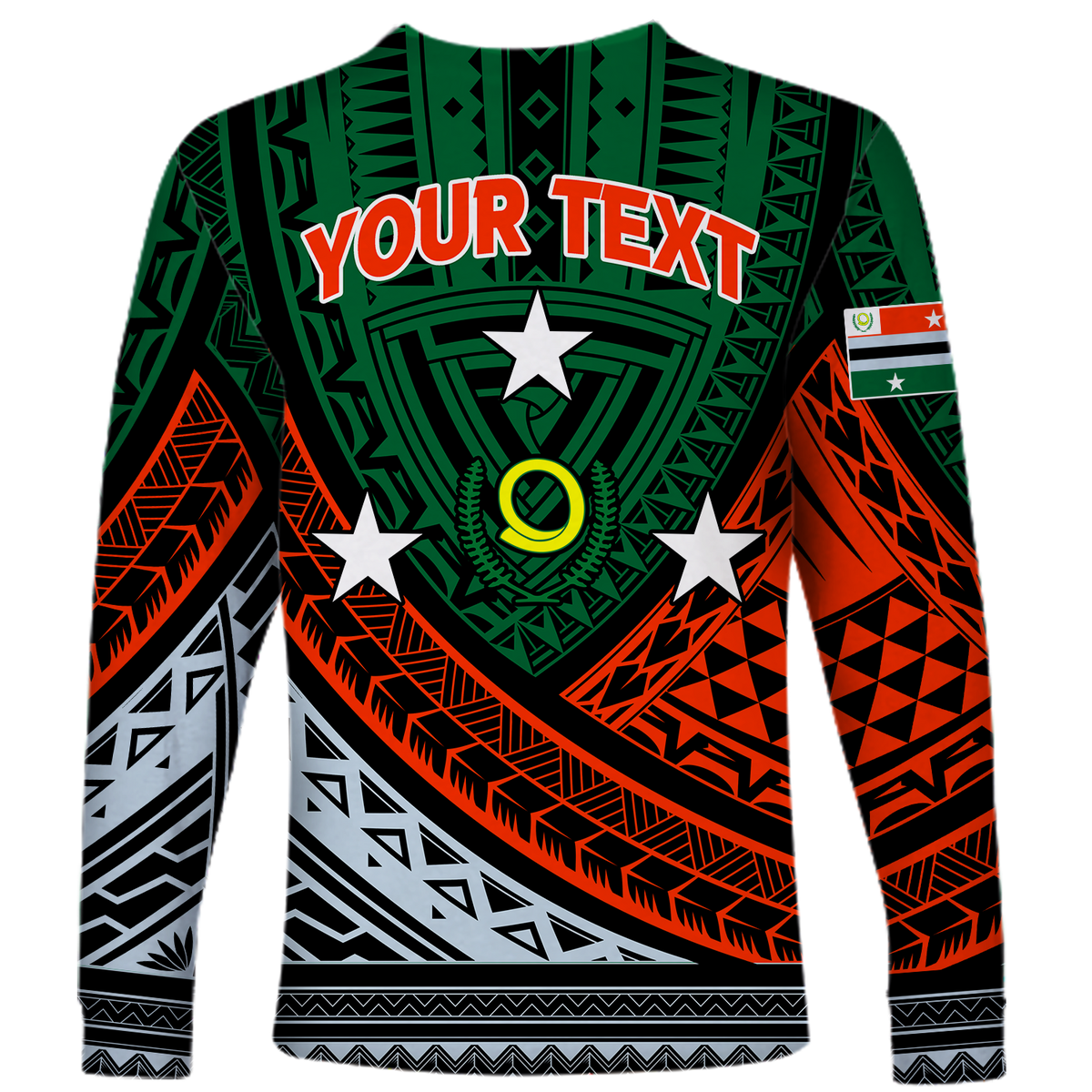 Custom Personalised Vanuatu Penama Province Tribal Pattern Long Sleeve Shirt LT12 - Wonder Print Shop