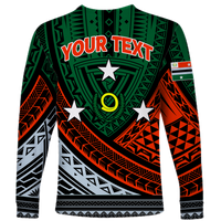 Custom Personalised Vanuatu Penama Province Tribal Pattern Long Sleeve Shirt LT12 - Wonder Print Shop