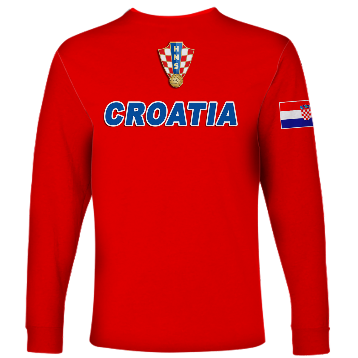 Croatia Football 2022 Checkerboard Long Sleeve Shirt - LT12 - Wonder Print Shop