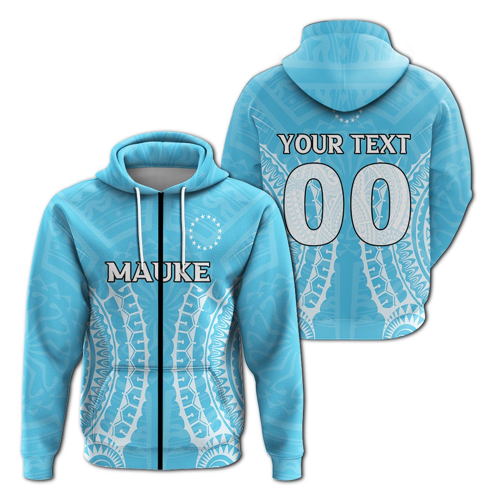 Custom Mauke Cook Islands Zip Hoodie Tribal Pattern LT12 - Wonder Print Shop
