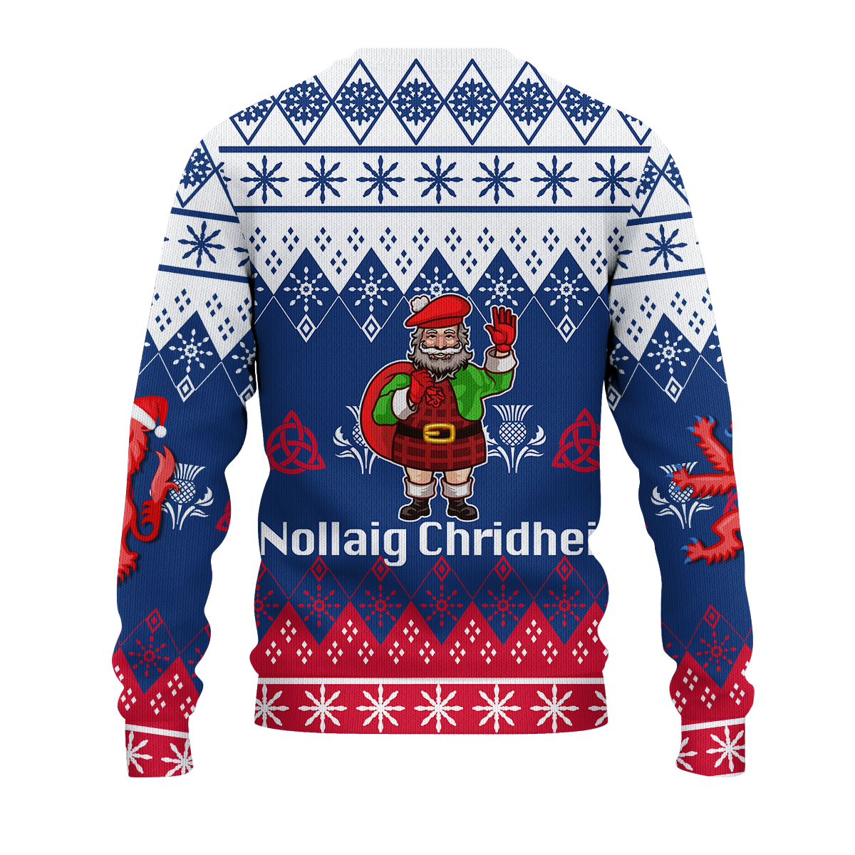 Scotland Celtic Christmas Nollaig Chridheil Ugly Pattern Sweatshirt - LT12 - Wonder Print Shop