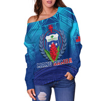 Manu Samoa Legend Women Off Shoulder Sweater LT12 - Wonder Print Shop