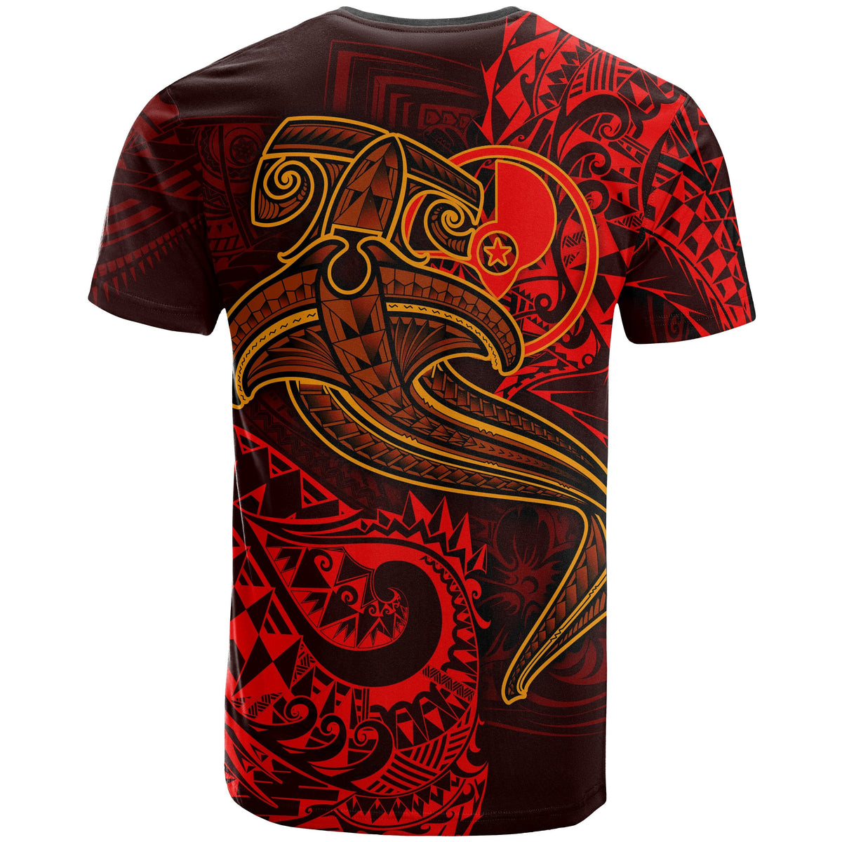 Yap T Shirt Red Shark Polynesian Tattoo - Wonder Print Shop