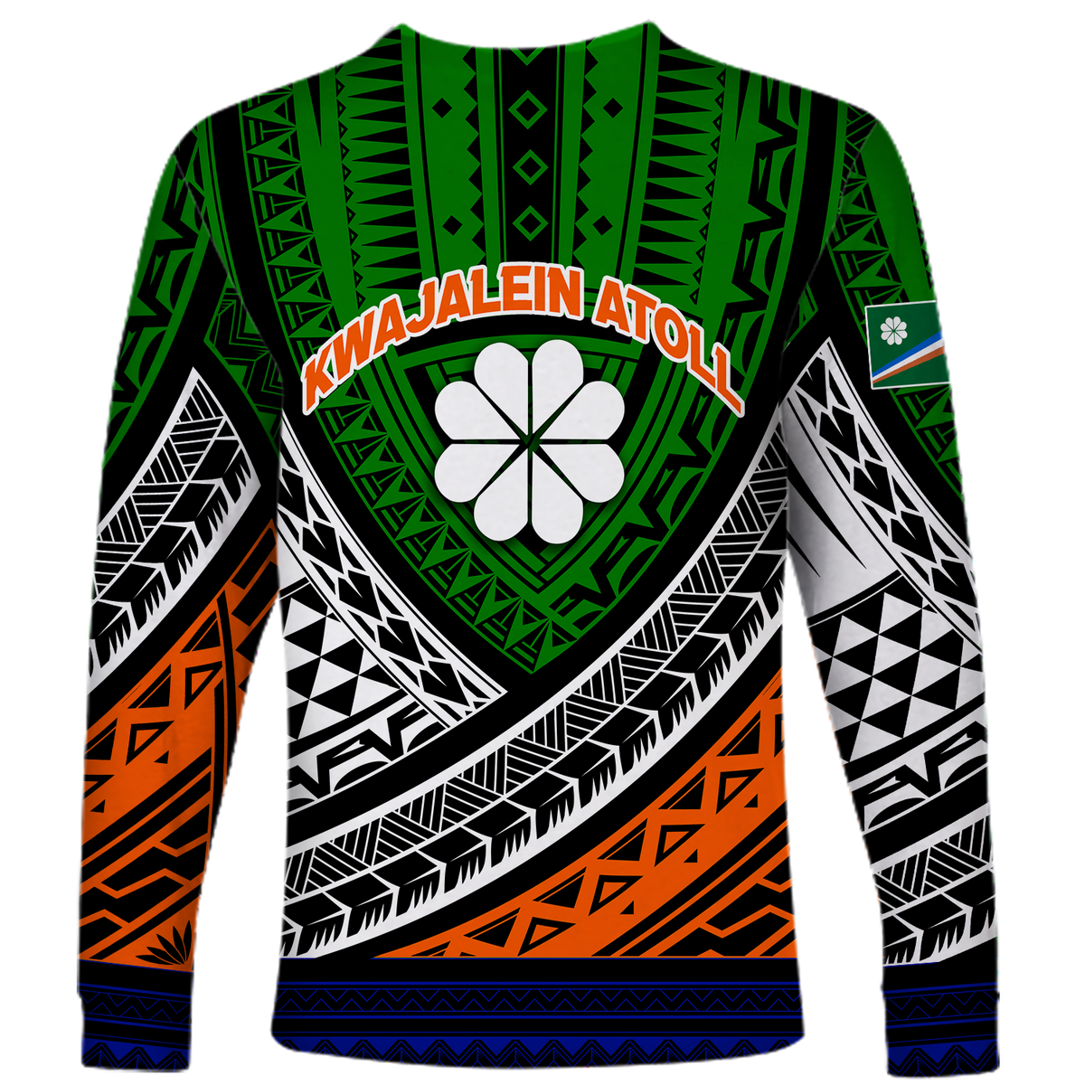 Kwajalein Atoll Tribal Pattern Long Sleeve Shirt LT12 - Wonder Print Shop