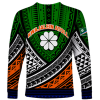 Kwajalein Atoll Tribal Pattern Long Sleeve Shirt LT12 - Wonder Print Shop