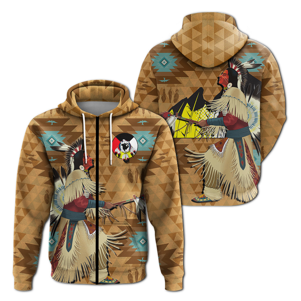 Native American Zip Up Hoodie Indigenous Chief LT12 - Wonder Print Shop