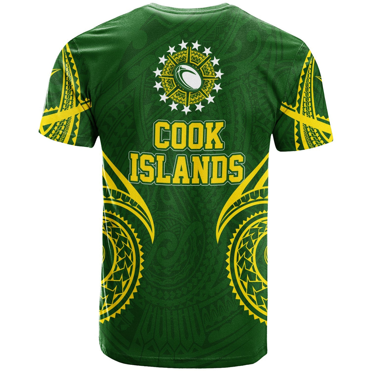 Cook Islands Rugby T Shirt Tribal Pattern LT12 - Wonder Print Shop