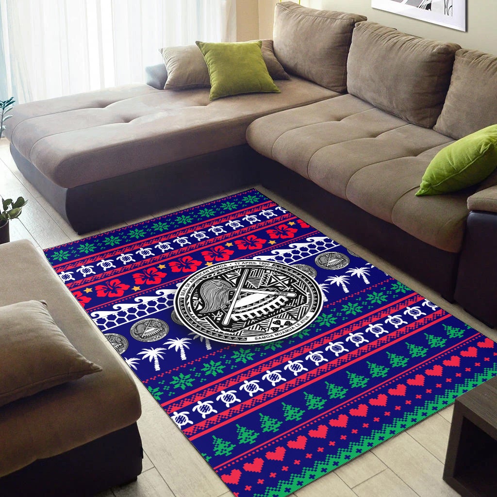 American Samoa Christmas Area Rug - Ugly Christmas LT12 - Wonder Print Shop