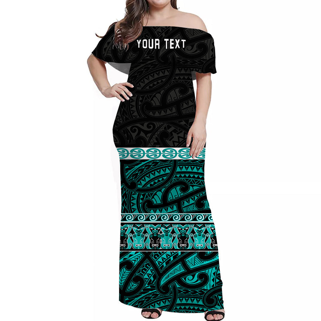 custom-personalised-new-zealand-off-shoulder-long-dress-maori-simple-turquoise